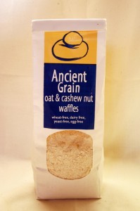waffle_6_2_1 oat & cashew nut waffle mix 330g stone-ground * wheat-free * dairy-free * yeast-free * egg-free